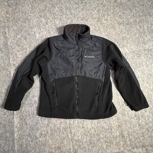 Columbia Youth Boys Girls Black Full Zip Fleece Jacket Hybrid Size 10/12 M